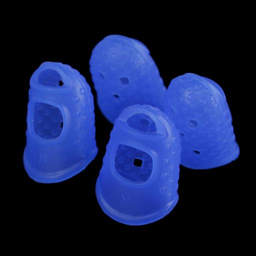 Protège-doigts en Silicone pour guitare acoustique - bleu - Taille M
