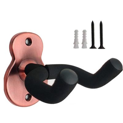 Support de guitare mural avec crochets ergonomiques - couleur or rose