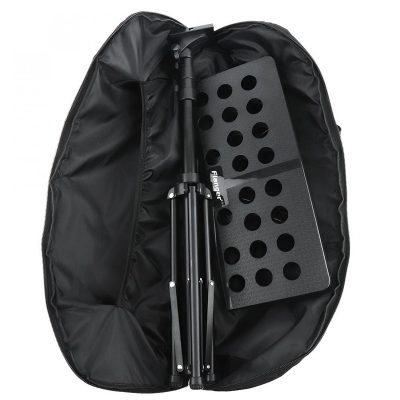 détails sac Pupitre guitare trépied pliable et réglable avec sac de transport hauteur max 150 cm