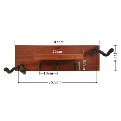 dimensions Support mural de guitare Complet avec 2 crochets rotatifs en caoutchouc