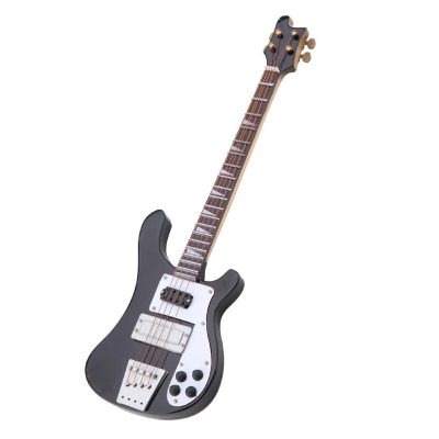 Détails de la Guitare Miniature Basse électrique fait à la main avec support guitare