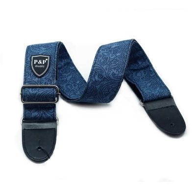 Sangle en Coton Imprimé Floral couleur bleu