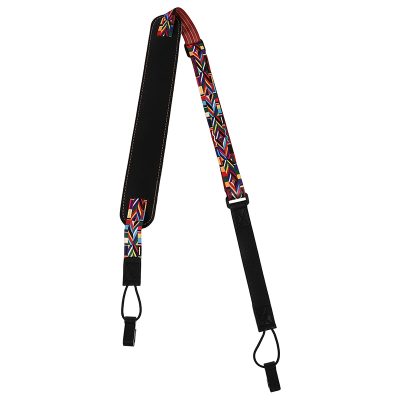 Sangle Ukulélé jacquard avec épaulière - modele noir