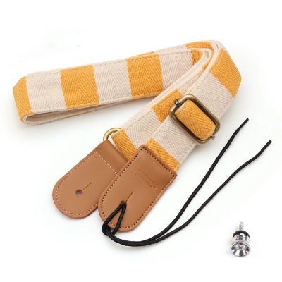 Sangle Ukulélé tissée 80's - modele jaune