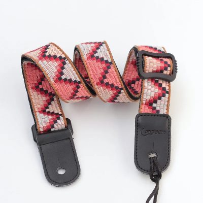Sangle Ukulélé tissée motifs vintage - modele 3
