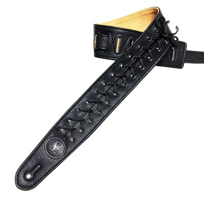 Sangle en cuir avec lacets - couleur noir