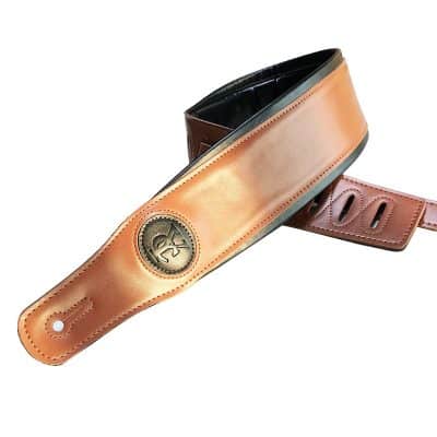 Sangle en cuir épaisse pour guitare acoustique - couleur marron