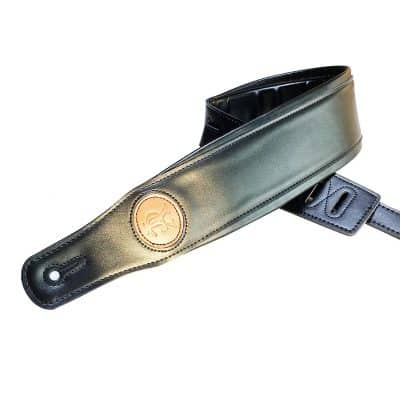 Sangle en cuir épaisse pour guitare acoustique - couleur noir