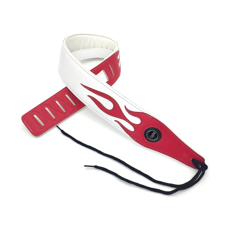 Sangle en cuir - modèle flammes iconique - modèle blanc