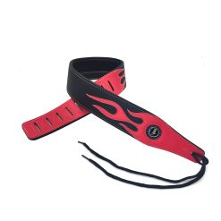 Sangle en cuir - modèle flammes iconique - modèle noir