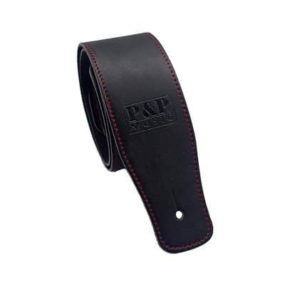 Sangle noire au cuir doux avec surpiquage - modele 1
