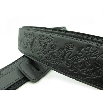 détails Sangle en cuir gravé noir intemporel