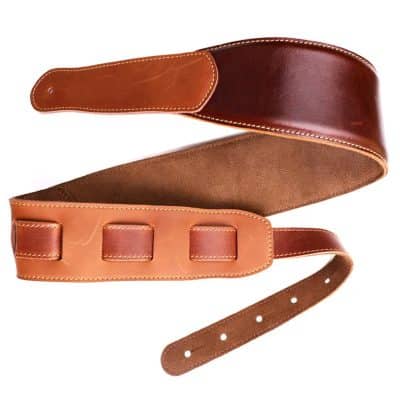 vue complète Sangle de luxe dans deux cuirs bruns