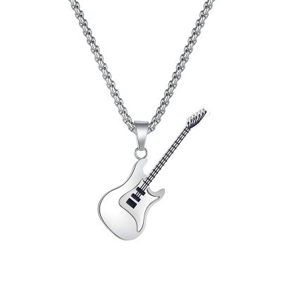 Collier pendentif volume plein guitare électrique - blanc