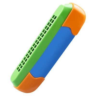 Harmonica 16 trous orange et bleu - modeèle bleu