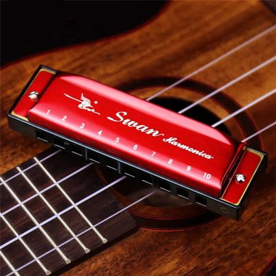 Harmonica diatonique blues 5 couleurs pop - couleur rouge