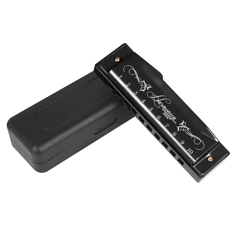 Harmonica diatonique en métal pour débutants - modèle noir
