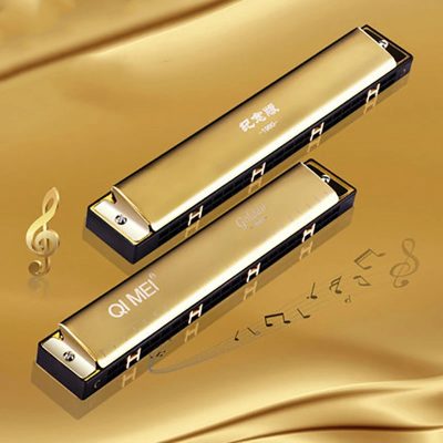 Harmonica polyphonique 24 trous 4 couleurs - couleur or