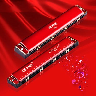 Harmonica polyphonique 24 trous 4 couleurs - couleur rouge