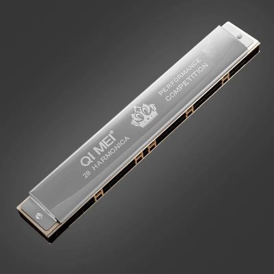 Harmonica professionnel 28 trous 3 couleurs - couleur argent
