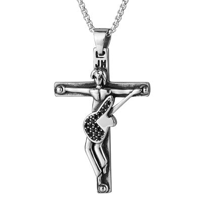 Johnny Hallyday Pendentif Collier en Acier Inoxydable avec chaine - modèle 1