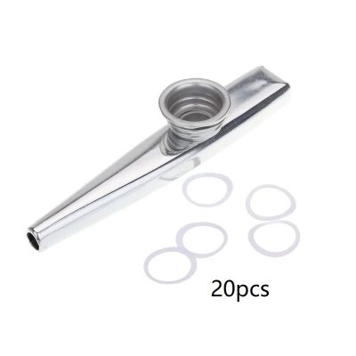 Kazoo en alliage d'aluminium 7 couleurs et 20 membranes - couleur gris