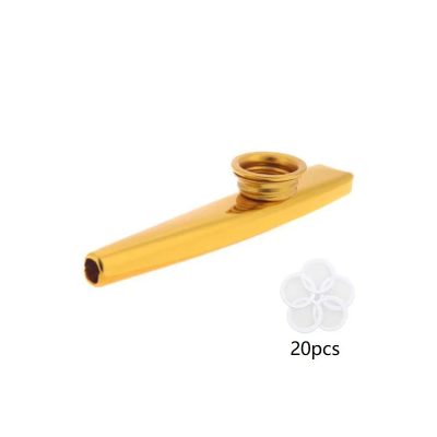 Kazoo en alliage d'aluminium 7 couleurs et 20 membranes - couleur jaune