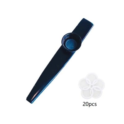 Kazoo en alliage d'aluminium 7 couleurs et 20 membranes - couleur noir