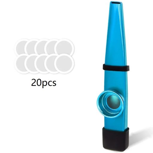 Kazoo en métal avec embouchure en silicone - bleu