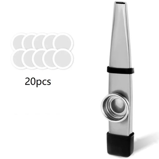 Kazoo en métal avec embouchure en silicone - gris