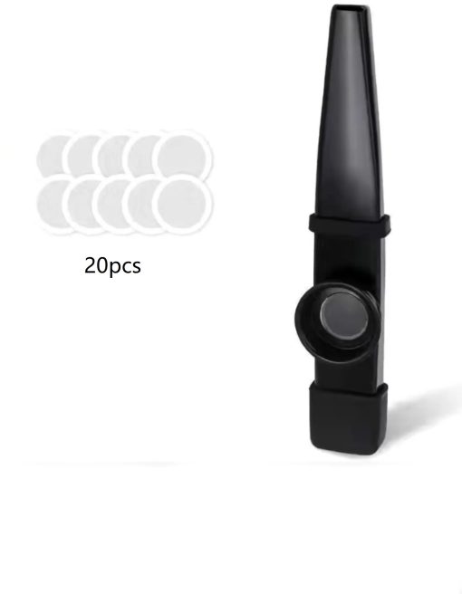 Kazoo en métal avec embouchure en silicone - noir