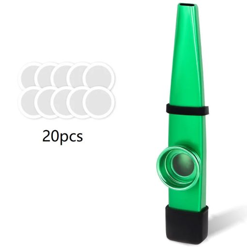 Kazoo en métal avec embouchure en silicone - vert