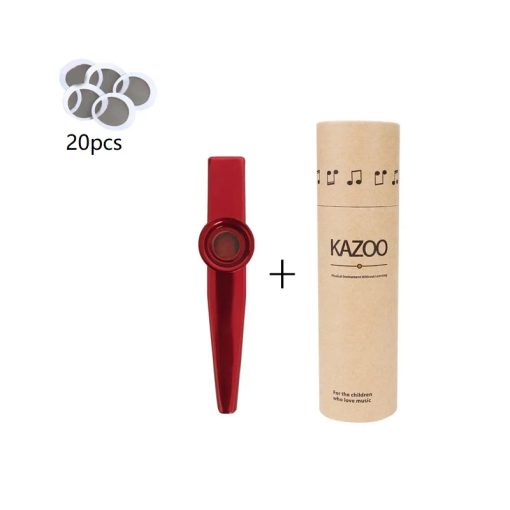Kazoo en métal avec étui de rangement 7 couleurs - couleur rouge
