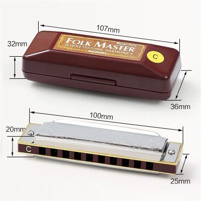 Magnifique Harmonica diatonique en métal design blues !