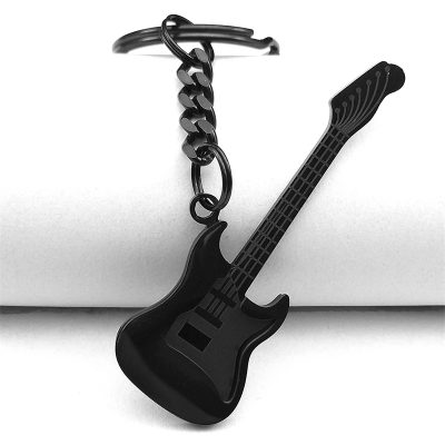 Porte-clés guitare électrique full dorée ou full black - modèle noir
