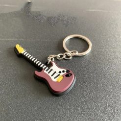 Porte-clés guitare électrique et acoustique en caoutchouc souple - modèle 2