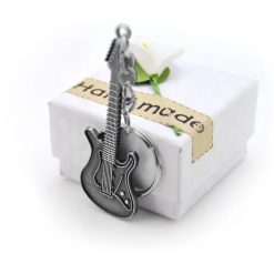 Porte-clés guitare électrique en 3 couleurs de métal - couleur metal