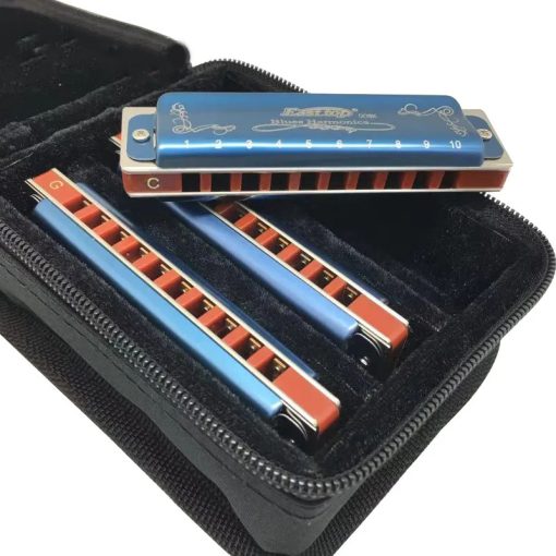 Pack de 3 harmonicas diatoniques dans 3 accordages différents