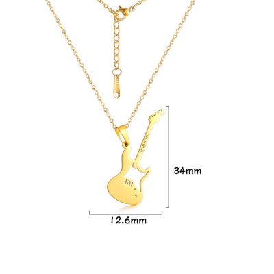 Pendentif graphique guitare électrique - couleur or