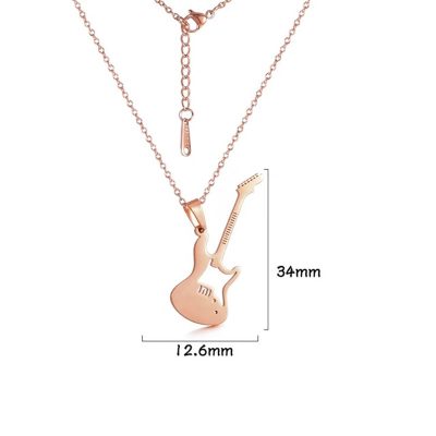 Pendentif graphique guitare électrique - couleur pink gold