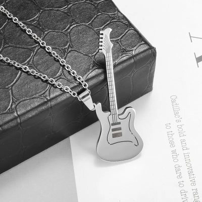 Pendentif guitare électrique - couleur argent