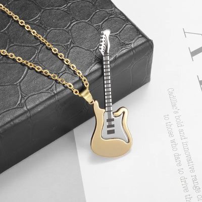 Pendentif guitare électrique - couleur or