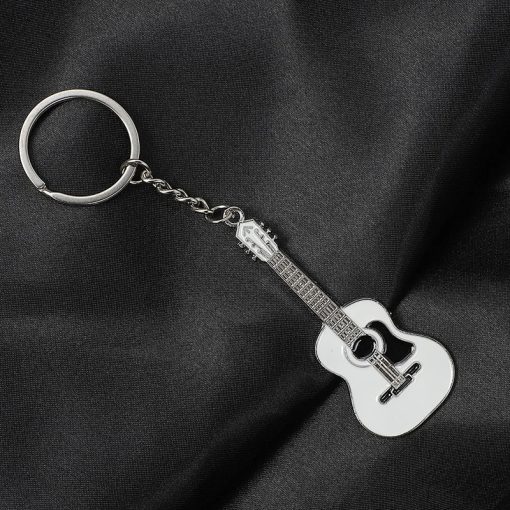 Porte-clé guitare classique 5 couleurs - modèle blanc