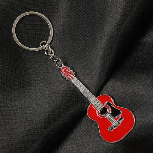 Porte-clé guitare classique 5 couleurs - modèle rouge