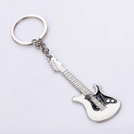 Porte-clé guitare électrique 5 couleurs - blanc
