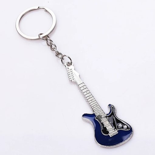 Porte-clé guitare électrique 5 couleurs - bleu