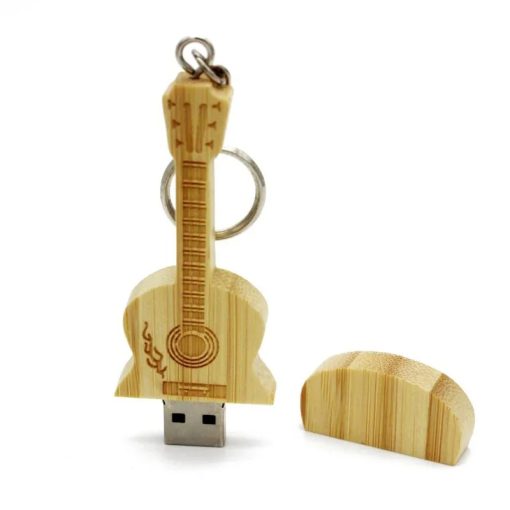 Porté-clé guitare en bois clé USB - modèle bambou