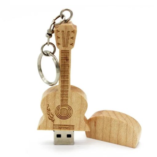 Porté-clé guitare en bois clé USB - modèle bois