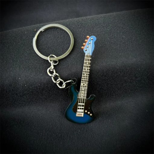 Porte-clés guitare électrique 6 couleurs - bleu