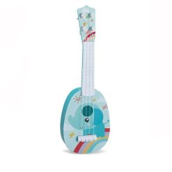 Vue générale Guitare Enfant 'Éléphant Enchanté Arc-en-ciel' pour les tout-petits !